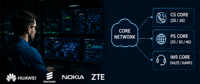 Core network operations across CS, PS and IMS domains